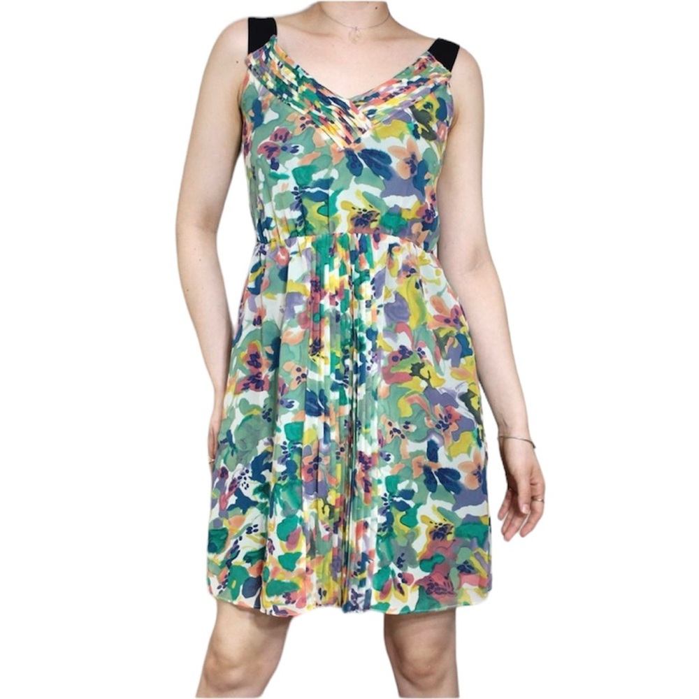 Land of Gypsies tank top sleeved dress mulit colour semi open back pockets large